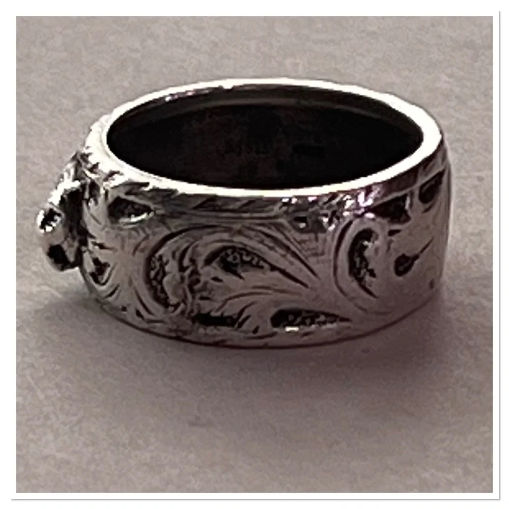 Gucci Silver Feline Cat Ag 925 Sterling Silver Men's Ring Sz 21/US 9.5 .4oz
